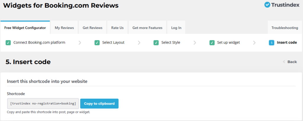 add Booking plugin review widget